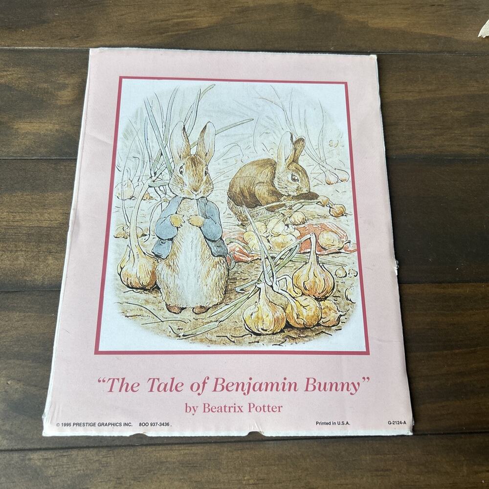 The Tale of Benjamin Bunny Art Print Beatrix Potter 1995 8x10 Nursery Decor